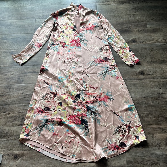 Wilfred silk floral LAVERNE maxi dress roebuck/ sun kissed NWT XXS - Picture 4 of 10